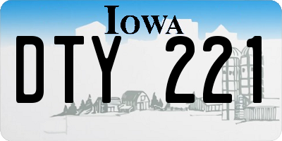 IA license plate DTY221
