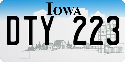 IA license plate DTY223