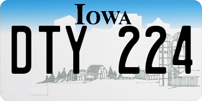 IA license plate DTY224