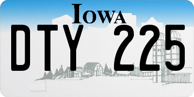IA license plate DTY225