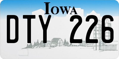 IA license plate DTY226
