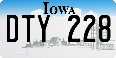 IA license plate DTY228