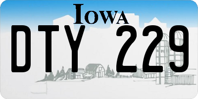 IA license plate DTY229