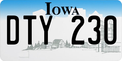 IA license plate DTY230