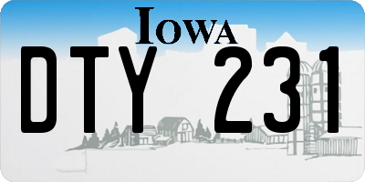IA license plate DTY231