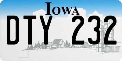 IA license plate DTY232