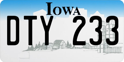 IA license plate DTY233