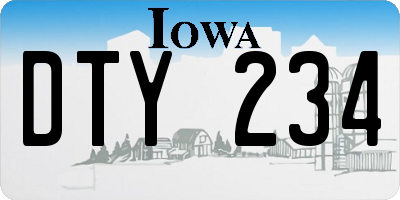 IA license plate DTY234