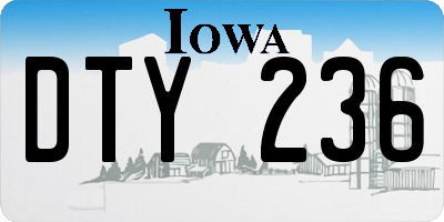 IA license plate DTY236