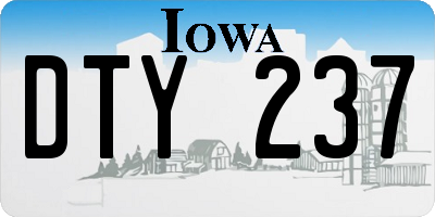IA license plate DTY237