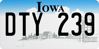 IA license plate DTY239