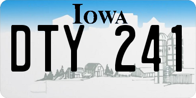 IA license plate DTY241
