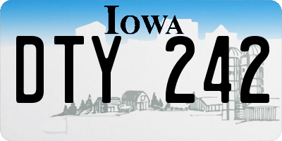 IA license plate DTY242