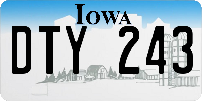 IA license plate DTY243