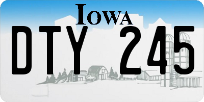 IA license plate DTY245