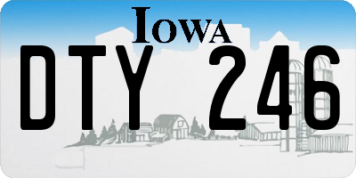 IA license plate DTY246