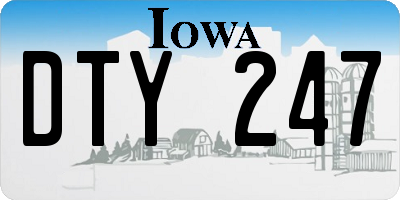 IA license plate DTY247