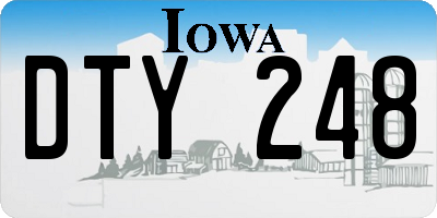 IA license plate DTY248
