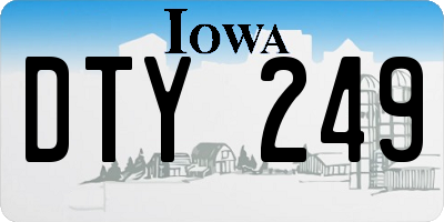 IA license plate DTY249