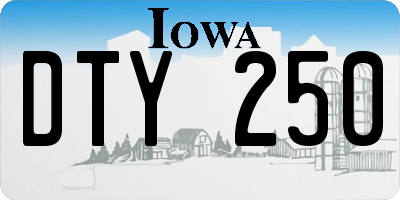 IA license plate DTY250