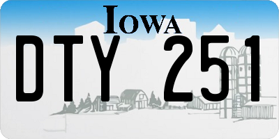 IA license plate DTY251