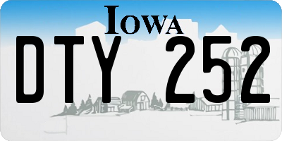 IA license plate DTY252