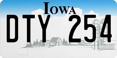 IA license plate DTY254
