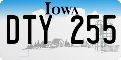 IA license plate DTY255