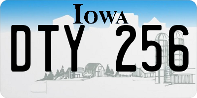 IA license plate DTY256
