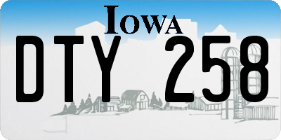 IA license plate DTY258