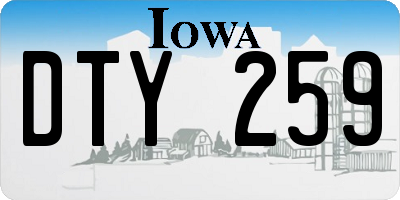IA license plate DTY259