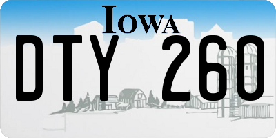 IA license plate DTY260