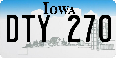 IA license plate DTY270