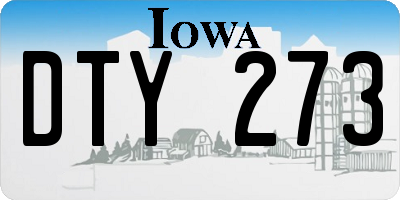 IA license plate DTY273