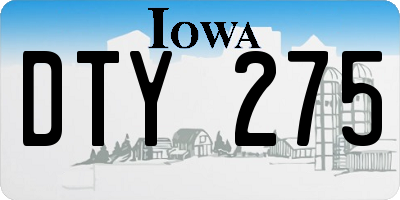 IA license plate DTY275