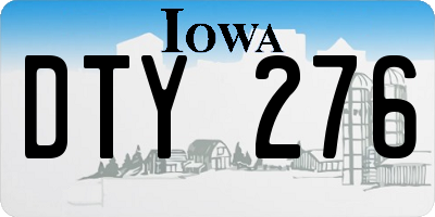 IA license plate DTY276