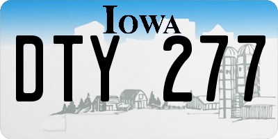 IA license plate DTY277