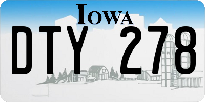 IA license plate DTY278