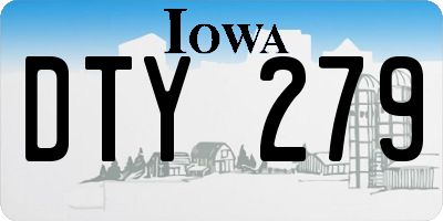 IA license plate DTY279