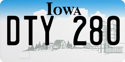 IA license plate DTY280