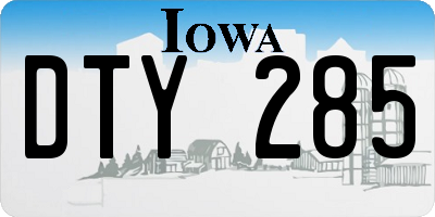 IA license plate DTY285