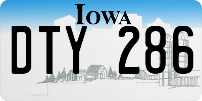 IA license plate DTY286