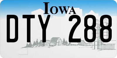 IA license plate DTY288