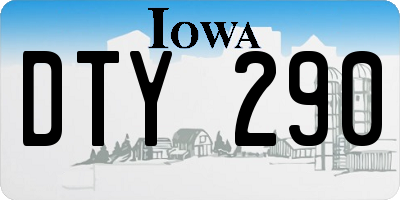 IA license plate DTY290