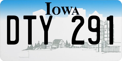 IA license plate DTY291
