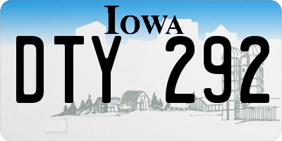 IA license plate DTY292