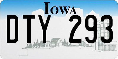 IA license plate DTY293