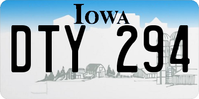 IA license plate DTY294