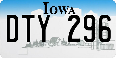 IA license plate DTY296