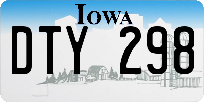 IA license plate DTY298